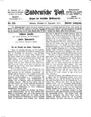 Süddeutsche Post Mittwoch 28. September 1870