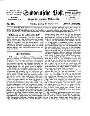 Süddeutsche Post Samstag 29. Oktober 1870