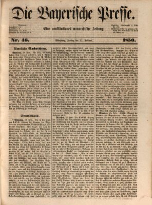 Die Bayerische Presse Freitag 22. Februar 1850