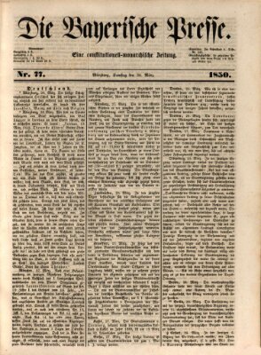 Die Bayerische Presse Samstag 30. März 1850