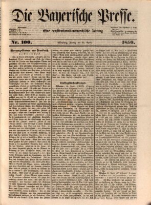 Die Bayerische Presse Freitag 26. April 1850