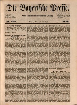 Die Bayerische Presse Mittwoch 28. August 1850