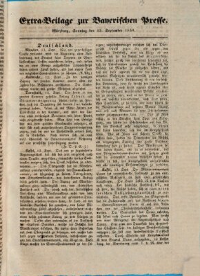 Die Bayerische Presse Sonntag 15. September 1850