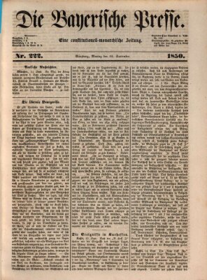 Die Bayerische Presse Montag 16. September 1850