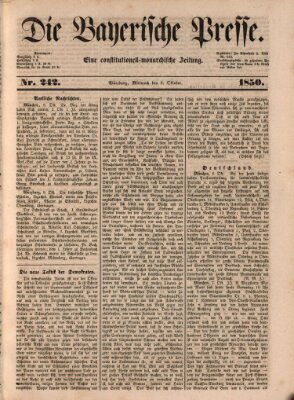 Die Bayerische Presse Mittwoch 9. Oktober 1850