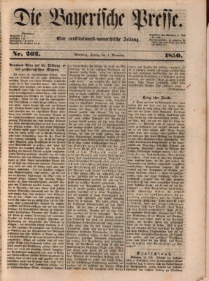 Die Bayerische Presse Freitag 1. November 1850