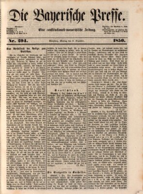 Die Bayerische Presse Montag 9. Dezember 1850