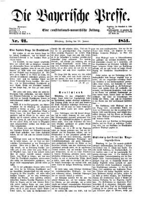 Die Bayerische Presse Freitag 24. Januar 1851