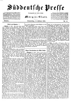 Süddeutsche Presse Donnerstag 13. Februar 1868