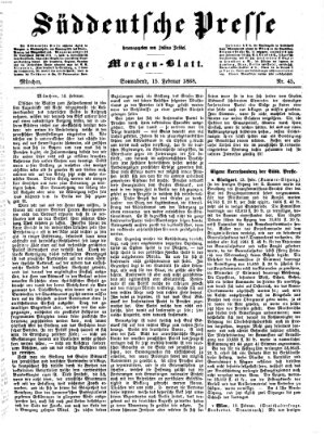 Süddeutsche Presse Samstag 15. Februar 1868