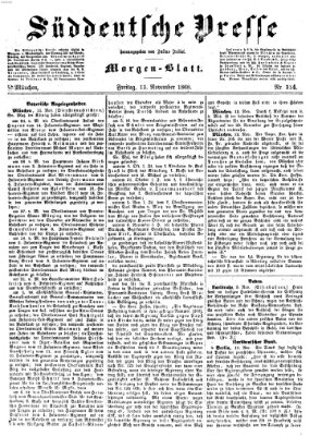Süddeutsche Presse Freitag 13. November 1868
