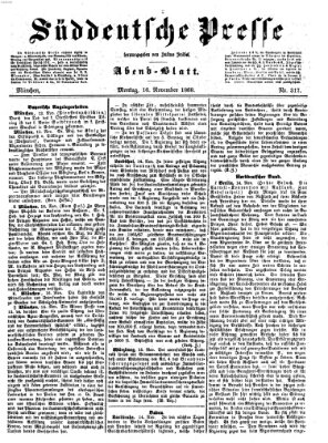 Süddeutsche Presse Montag 16. November 1868