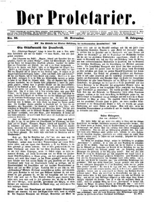 Der Proletarier Sonntag 13. November 1870