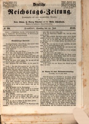 Deutsche Reichstags-Zeitung Samstag 24. Juni 1848
