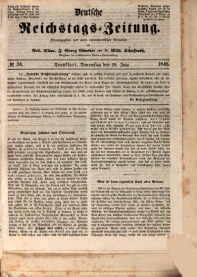 Deutsche Reichstags-Zeitung Donnerstag 29. Juni 1848