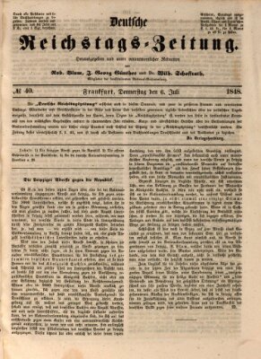 Deutsche Reichstags-Zeitung Donnerstag 6. Juli 1848