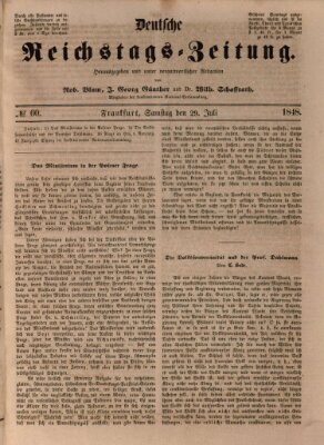 Deutsche Reichstags-Zeitung Samstag 29. Juli 1848