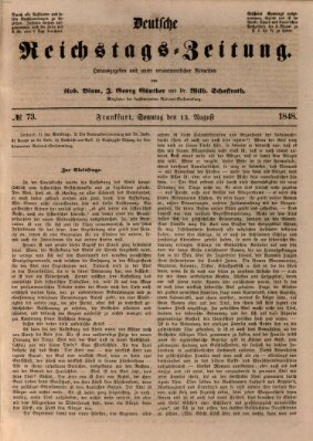Deutsche Reichstags-Zeitung Sonntag 13. August 1848