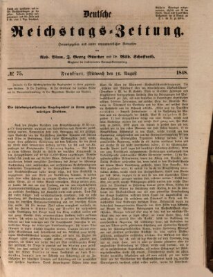 Deutsche Reichstags-Zeitung Mittwoch 16. August 1848
