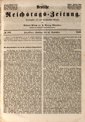 Deutsche Reichstags-Zeitung Samstag 23. September 1848