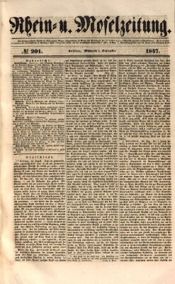 Rhein- und Mosel-Zeitung Mittwoch 1. September 1847