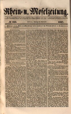 Rhein- und Mosel-Zeitung Sonntag 26. September 1847