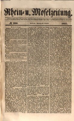Rhein- und Mosel-Zeitung Sonntag 10. Oktober 1847
