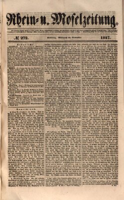 Rhein- und Mosel-Zeitung Mittwoch 24. November 1847