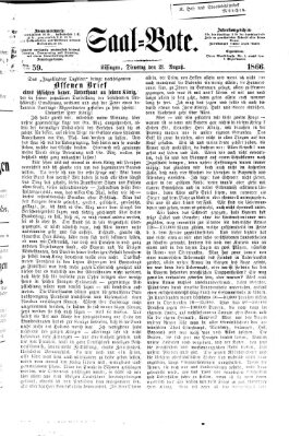 Saal-Bote Dienstag 21. August 1866