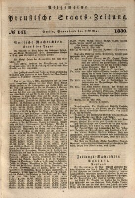 Allgemeine preußische Staats-Zeitung Samstag 22. Mai 1830
