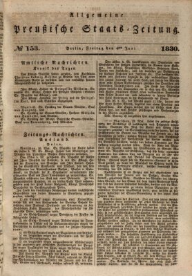 Allgemeine preußische Staats-Zeitung Freitag 4. Juni 1830