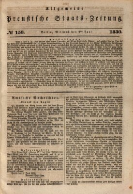 Allgemeine preußische Staats-Zeitung Mittwoch 9. Juni 1830