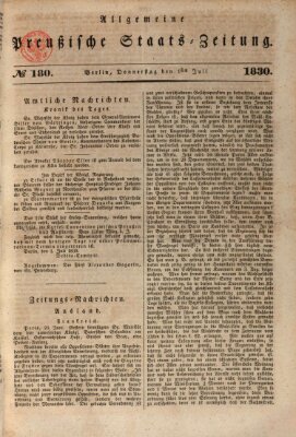 Allgemeine preußische Staats-Zeitung Donnerstag 1. Juli 1830