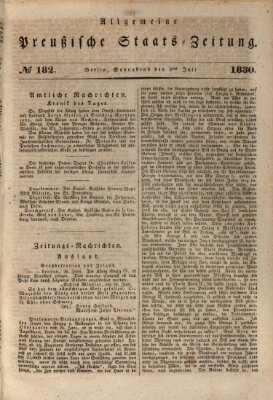 Allgemeine preußische Staats-Zeitung Samstag 3. Juli 1830