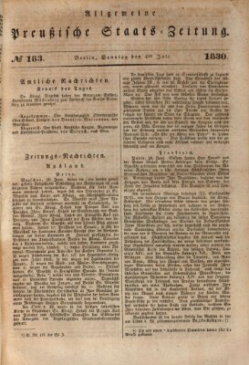 Allgemeine preußische Staats-Zeitung Sonntag 4. Juli 1830