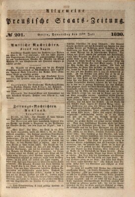 Allgemeine preußische Staats-Zeitung Donnerstag 22. Juli 1830