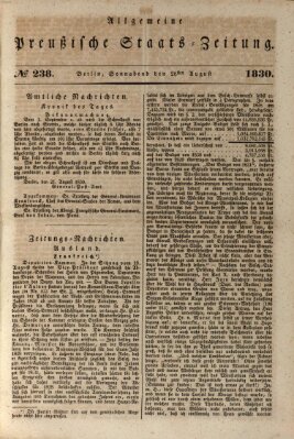 Allgemeine preußische Staats-Zeitung Samstag 28. August 1830