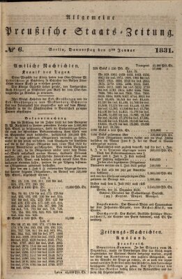 Allgemeine preußische Staats-Zeitung Donnerstag 6. Januar 1831