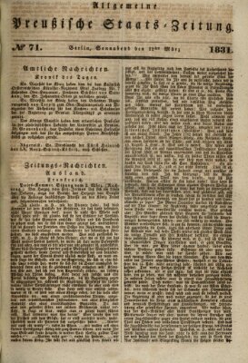 Allgemeine preußische Staats-Zeitung Samstag 12. März 1831