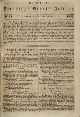 Allgemeine preußische Staats-Zeitung Freitag 25. März 1831