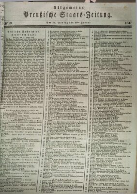 Allgemeine preußische Staats-Zeitung Montag 23. Januar 1837
