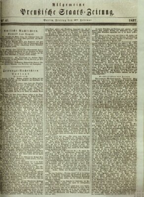 Allgemeine preußische Staats-Zeitung Freitag 10. Februar 1837