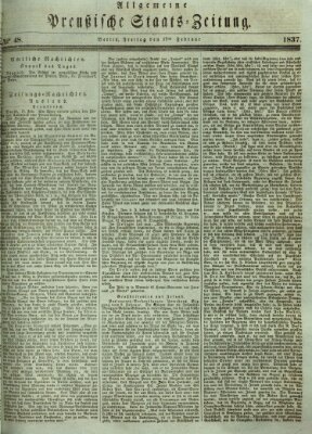 Allgemeine preußische Staats-Zeitung Freitag 17. Februar 1837