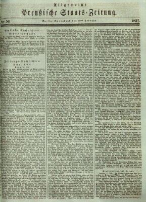 Allgemeine preußische Staats-Zeitung Samstag 25. Februar 1837