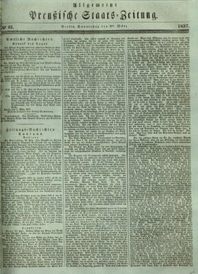 Allgemeine preußische Staats-Zeitung Donnerstag 2. März 1837