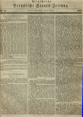 Allgemeine preußische Staats-Zeitung Sonntag 9. April 1837