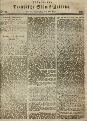 Allgemeine preußische Staats-Zeitung Donnerstag 20. April 1837