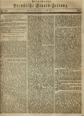 Allgemeine preußische Staats-Zeitung Sonntag 23. April 1837