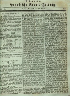 Allgemeine preußische Staats-Zeitung Mittwoch 26. April 1837