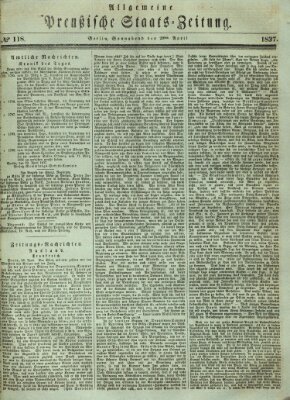 Allgemeine preußische Staats-Zeitung Samstag 29. April 1837